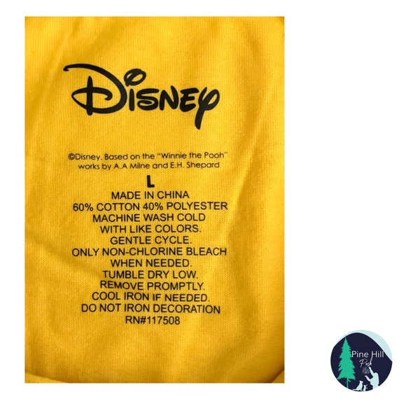SOLD Disney Winnie the Pooh Honey T-Shirt Large Yellow Gold Short Sleeves EUC - Picture 3 of 6
